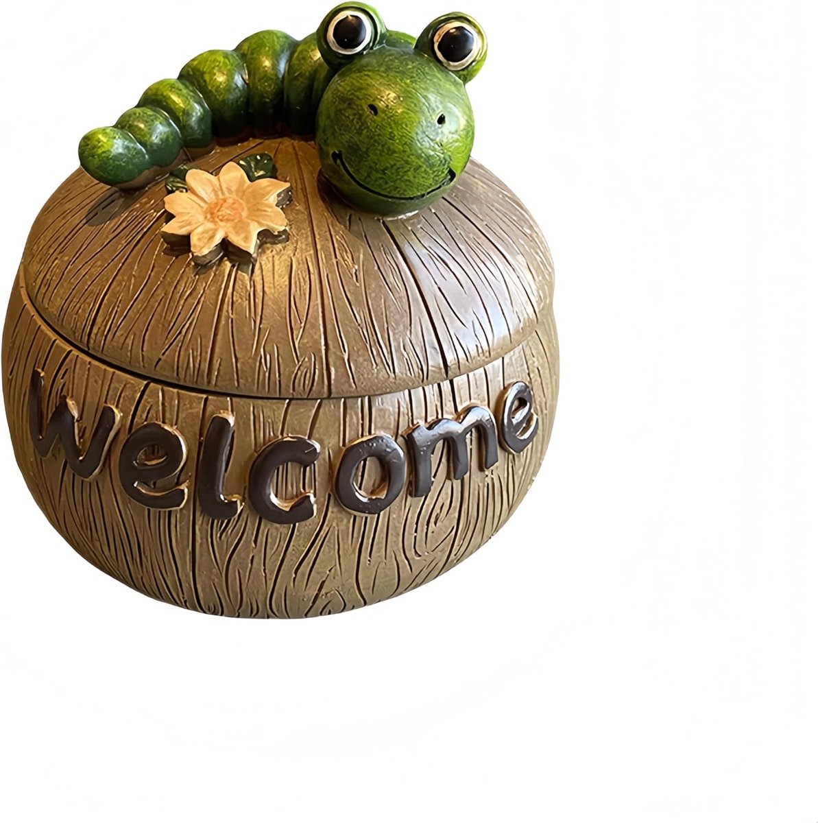 Asbak met deksel, creatief dierendesign (kikker/slak) voor woonkamer, kantoor en decoratie, hygiënisch en stijlvol (rups-asbak)