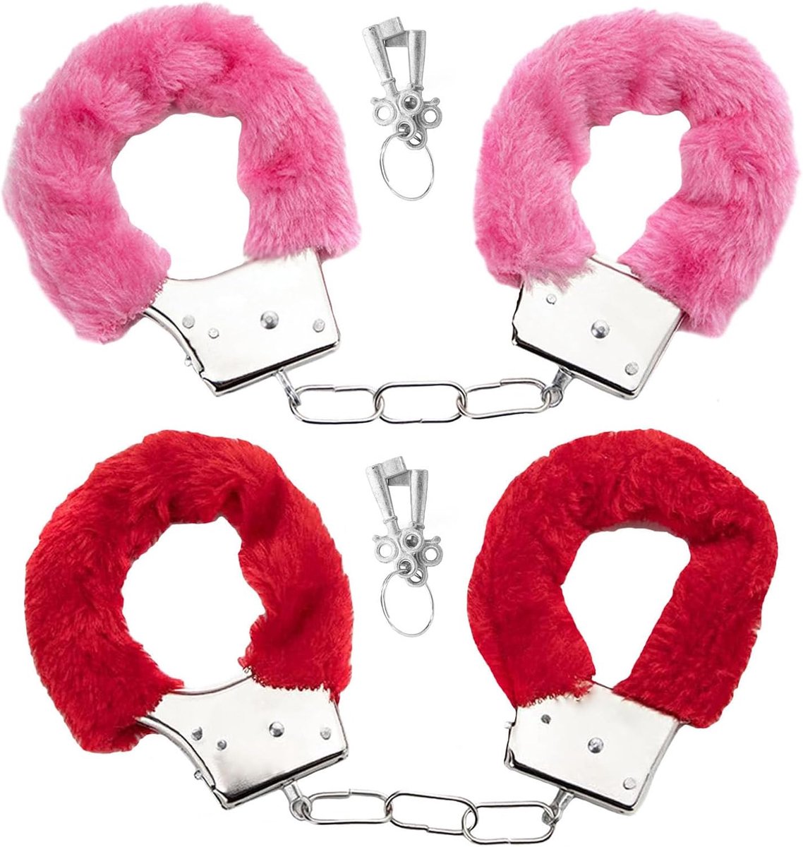 Handboeien voor kinderen, Politiehandboeien speelgoed, Roze pluche handboeien, Speelgoed voor spel, Met sleutels, Kostuumprop accessoires feestbenodigdheden