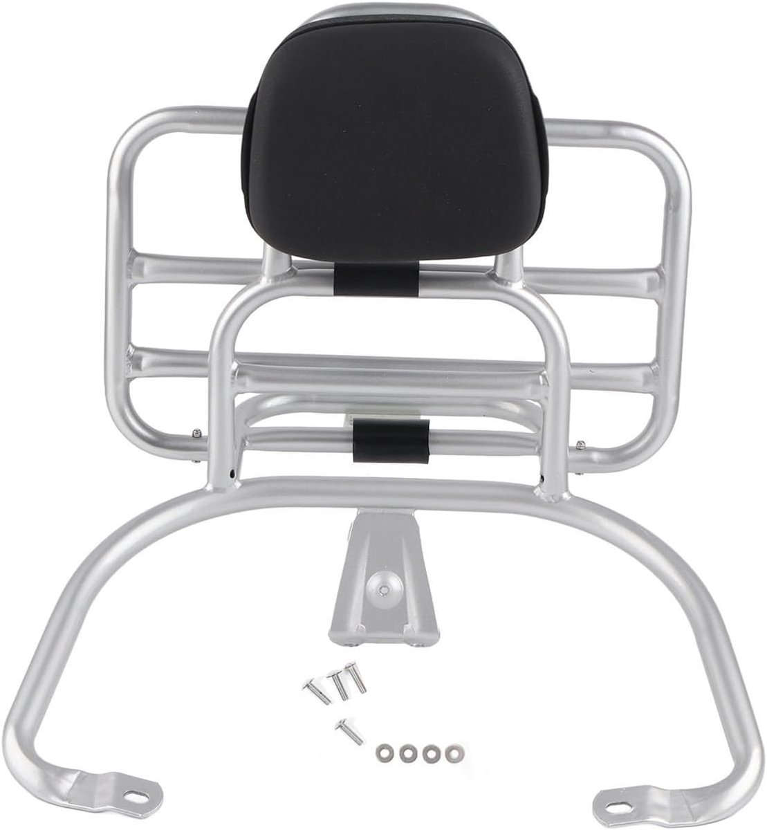 Achterzijde met Rugleuning Geschikt voor Vespa Sprint Primavera 50 125 150 250 300 GTS GTV LT LX LXV, Verchroomde Staallegering Motorfiets Bagagehouder