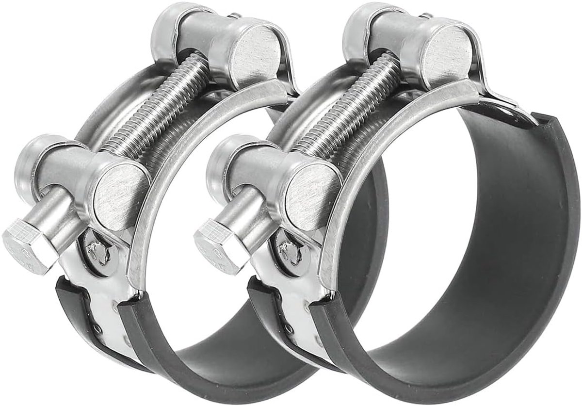 2 stuks T-bout slangklemmen met rubber gedempt, 48-51 mm