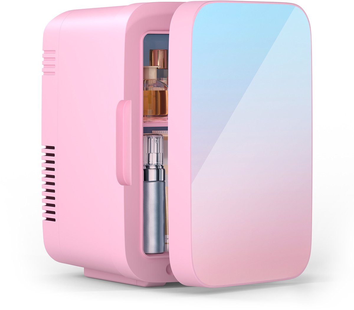 Puluomis Mini koelkast 4L - Skincare & make-up fridge - 12V & 220V - Koel & warm - Roze&blauw