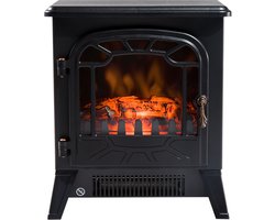 Elektrische sfeerhaard zwart 1850W - Elektrische kachel met realistisch vlameffect - 2…