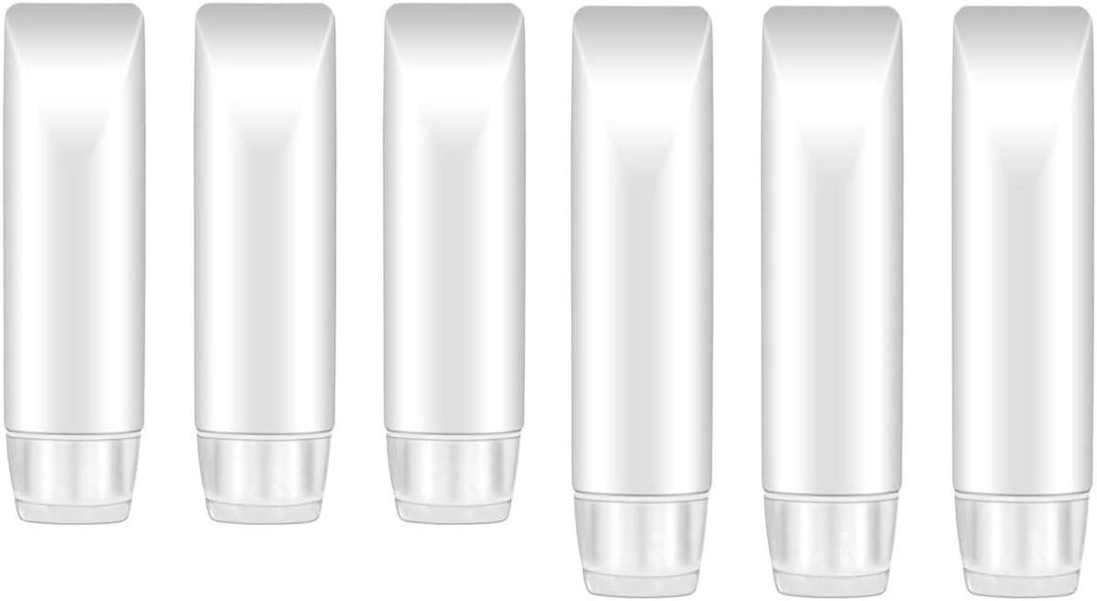 Set van 6 lege flessen, oplaadbaar van transparant kunststof, inhoud 30 ml en 50 ml, voor toiletartikelen, shampooing, lotions en reisinhoud cosmetica, draagbaar