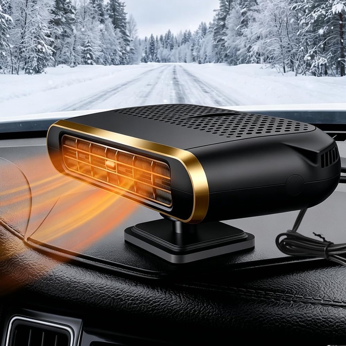 Autoverwarming, 12 V, 120 W, draagbaar, 360 graden, 2-in-1 ventilatorkachel voor sigarettenaansteker, voor auto, SUV, taxi, pick-up