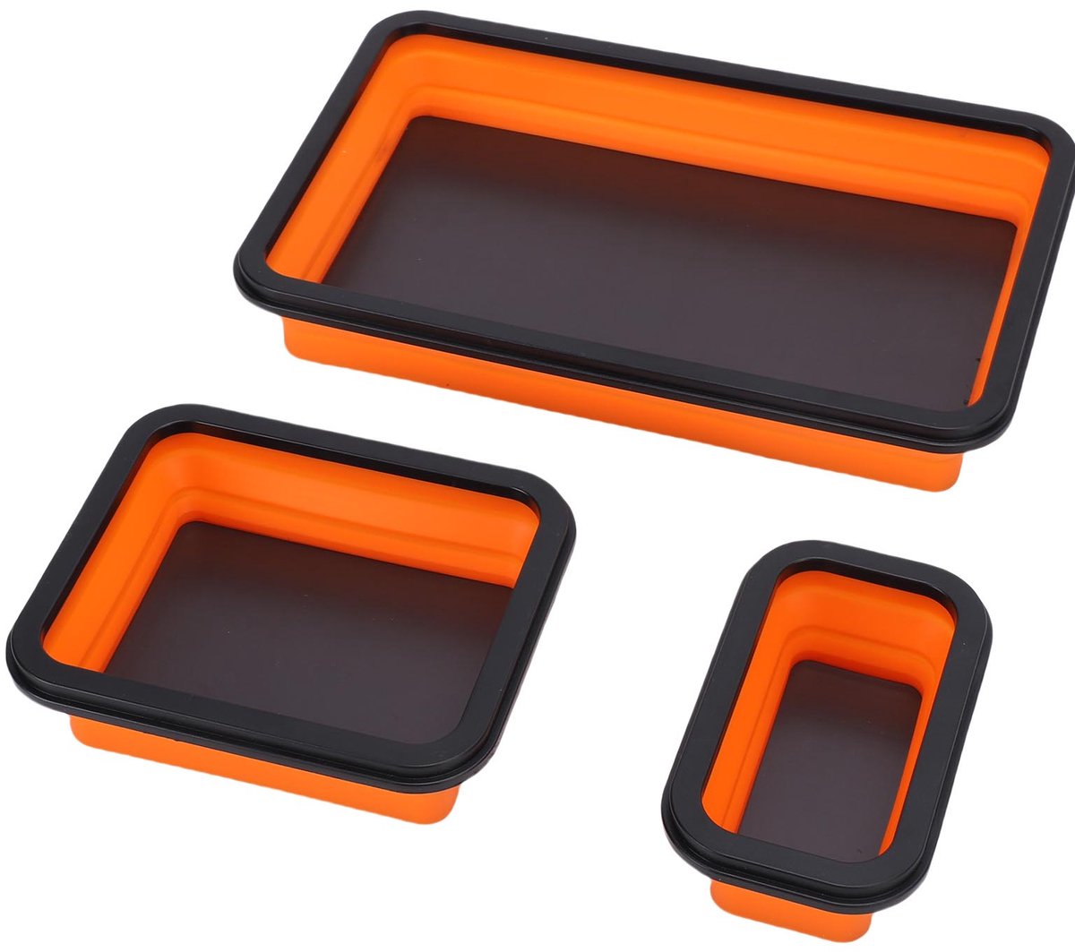 Magnetische Onderdelenbakken – 3 Stuks – Opvouwbaar – Voor Schroeven en Kleine Onderdelen