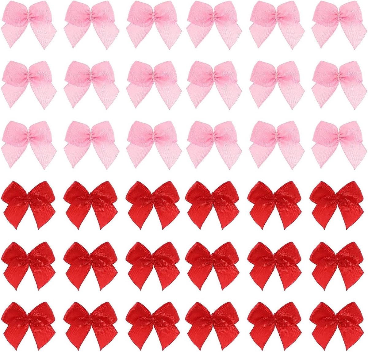 Strikken van Satijnlint, 1-inch kleine rode & roze Lintstrik voor knutselen, cadeauverpakking, haaraccessoires & scrapbooking