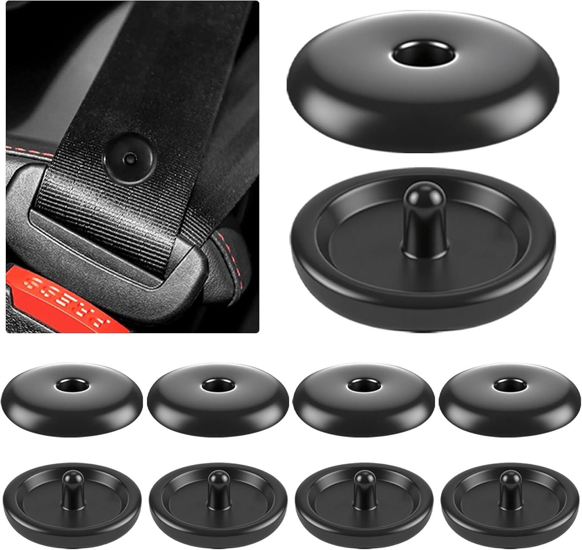 5 paar veiligheidsgordelstoppers, kunststof veiligheidsgordelstopperknoppen, robuuste en duurzame gordelstopperknop, universele autogordel, gesphouder, antislip veiligheidsgordelhulp voor auto's