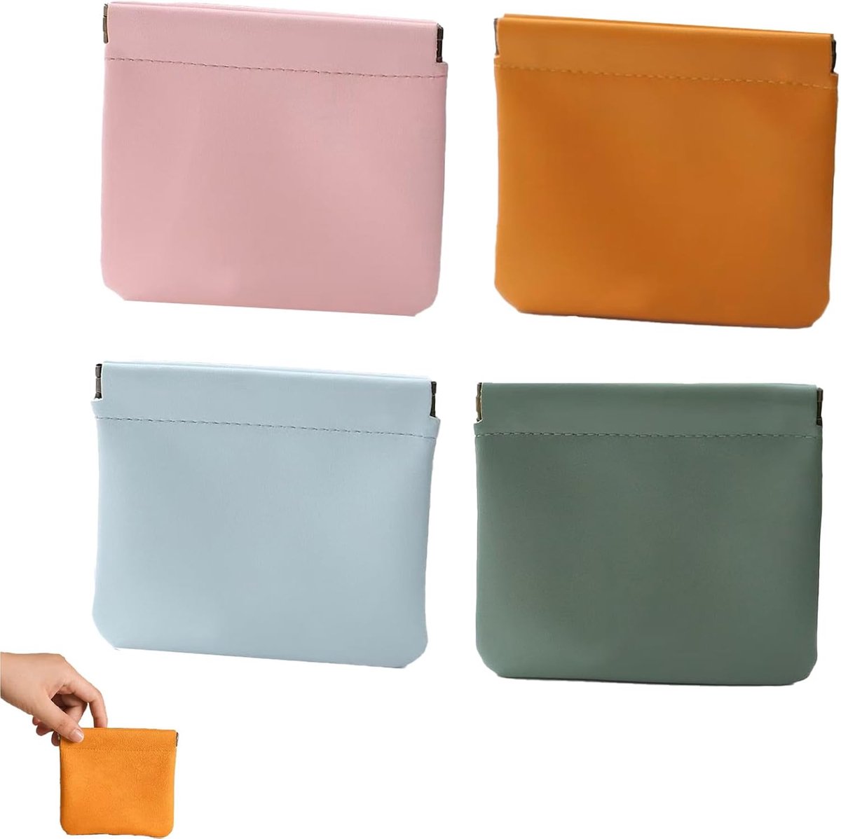 Opbergzakje huisdieren PU leer – 4 stuks – waterdicht en magnetisch sluitend – kleine snacktas voor honden – zwart – geschikt voor wandelen, training en dagelijks gebruik