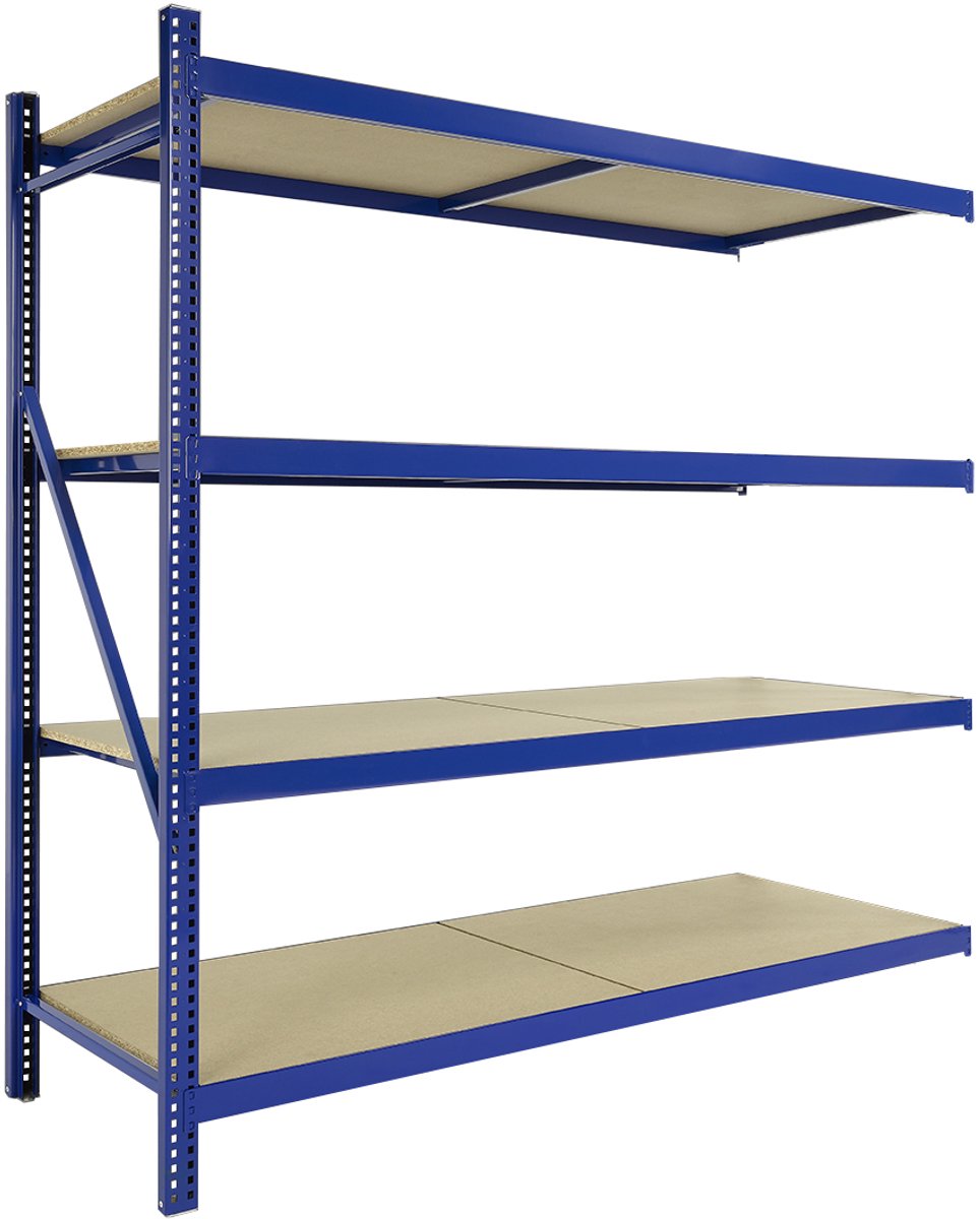 Avasco Industrial Pro Aanbouw - Opbergrek spaanplaat - 200x192x60 cm - Uitbreidingsrek voor opbergrek Basis - Alleen te gebruiken in combinatie met basisrek - 1 zijframe inbegrepen - Stellingkast