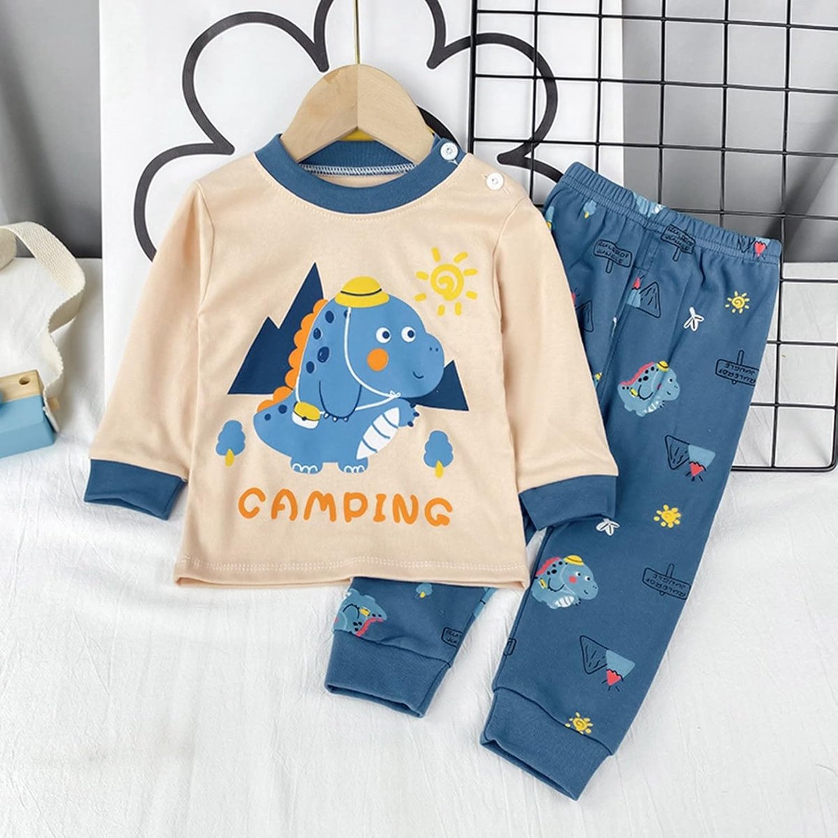 Set voor jongens, 2-delig, katoen, T-shirt, shorts, vakantie, strand, kinderen, 3-8 jaar, ademend, A222
