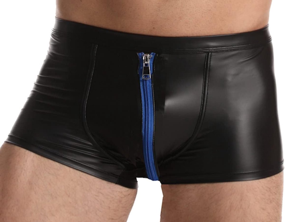Biker Shorts Met Ritssluiting Aan De Voorkant, Wetlook Sportbroek Voor Meisjes, Zwart, Extra Korte Lengte