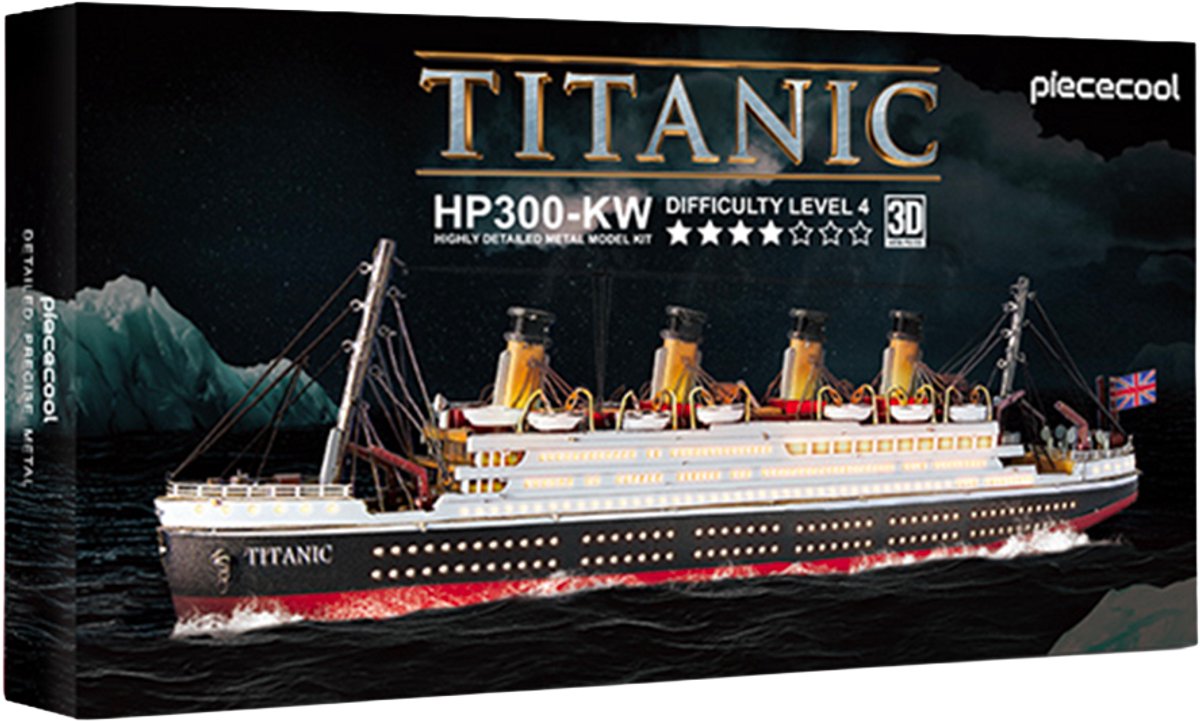 PIECECOOL - Titanic - Geronimo Games - Hobby - Metalen Model - 3D Puzzel - Level 4 - 226 stukjes