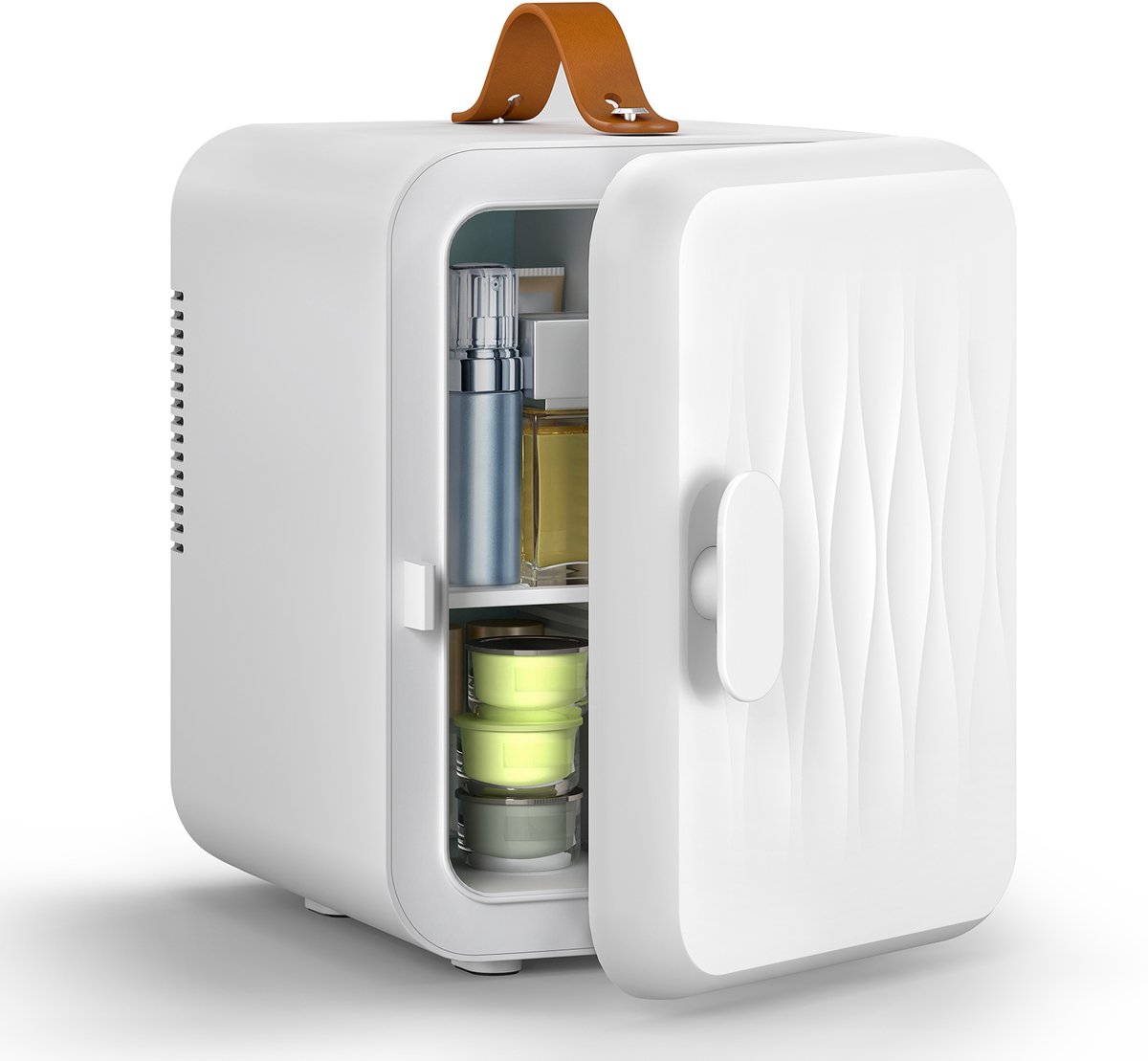 Puluomis - Mini koelkast 4L - Skincare & make-up fridge - 12V & 220V - Koel & warm - Auto koelkast - Compact - Wit