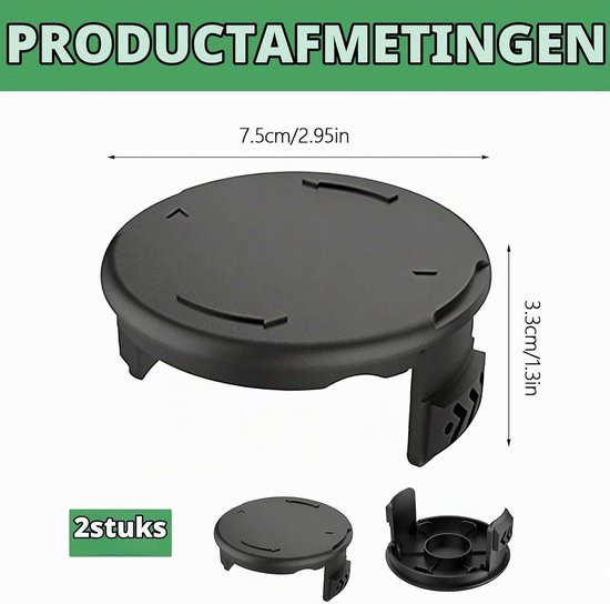 2 stuks Grastrimmer Spulenafdekking Compatibel met Bosch F016F04557, Vervangende Trimmerkappe voor Bosch Art 23 SL, Art 26 SL, ART 23-28, ART 2300 — afbeelding 2