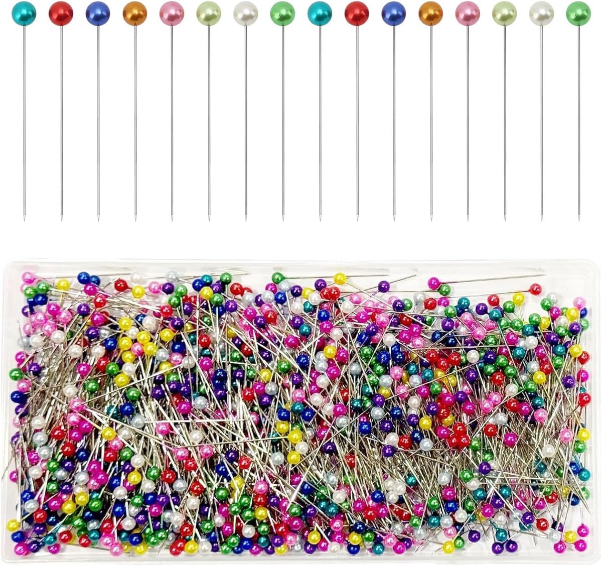 1000Pcs Gekleurde Ronde Hoofd Naainaalden, Roestvrij Staalspelden, Voor Het Hand Naaien, Juwelen En Decoratie.