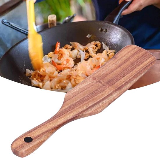 Pannenkoeken Schop Slijtvastheid Keuken Flipper Spatels Hittebestendigheid Omelet Spatel Houten Spatel Turner Kookbenodigdheden Kookgerei(Klein) — afbeelding 2