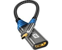 HDMI naar HDMI-adapter,4K@60Hz 3D 1080P Type D naar A-adapterkabel ondersteunt Ethernet,3D,HDR en ARC,Micro HDMI naar hdmi compatibel met Raspberry Pi 5/4,Hero,camera's A6300 A6400,Yoga,ODROID