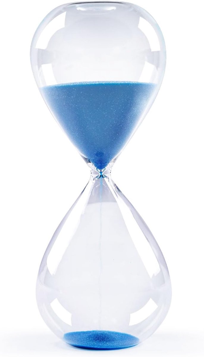 15 minuten zandloper, blauw zand, glazen decoratieve zandlopers, middelgrote zandlopers voor thuis, bureau, klaslokaal, kantoor, bruiloftsdecoratie