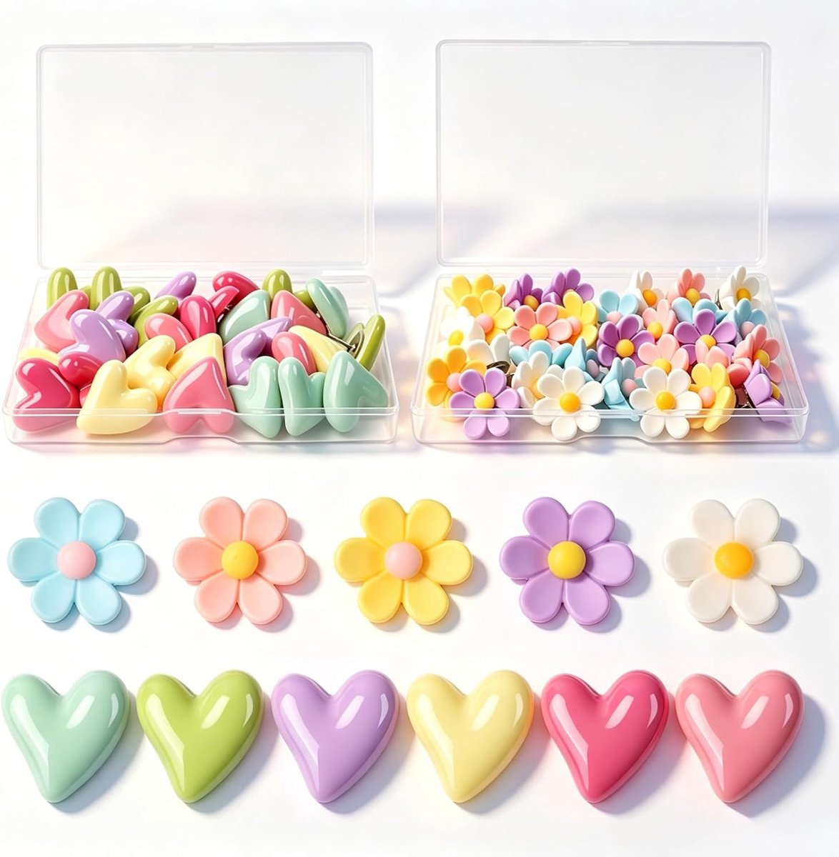 Punaises, bloemen en hart, punaises met harskop