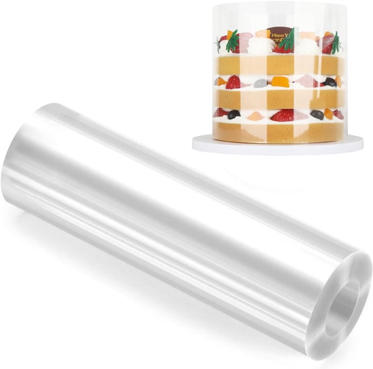 Acetaat voor cake, 20 cm folie voor taartrand, acetaatbladeren voor cake, papieren halsband voor mousse, chocolade, taartdecoraties