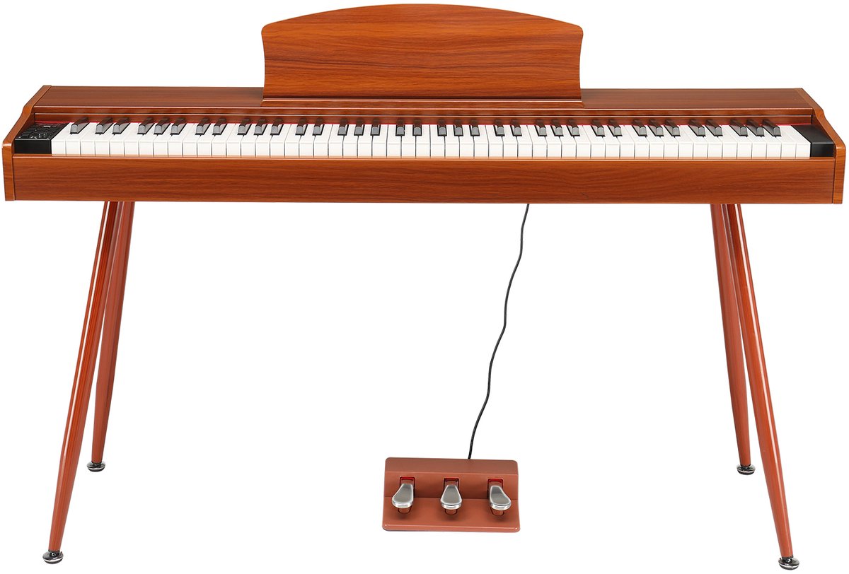 Digitale piano 88 toetsen- walnoot - metalen standaard - dubbele Bluetooth