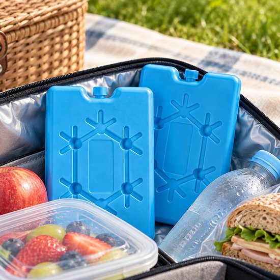 2x stuks Koelelementen 400 ml 10 x 16 cm blauw - Koelblokken/koelelementen voor koeltas/koelbox van Orange85 — afbeelding 4