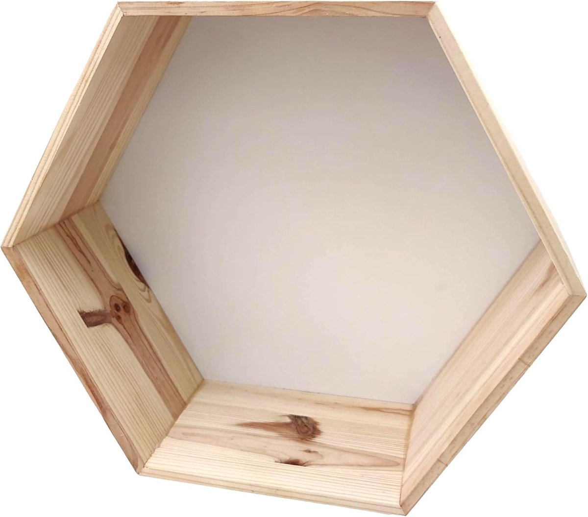 World - Wandplank - Houten Geometrische Hexagon Honingraatplank Diepe Handgemaakte Plank