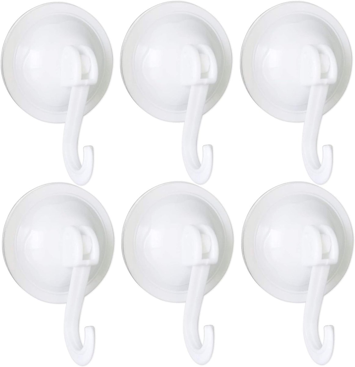 6 stuks zuignappen, herbruikbaar, niet-markering, waterdichte zuignappen, wandhaken, kleerhangers voor jassen, handdoeken, tassen, sleutels in de badkamer, keuken, kantoor