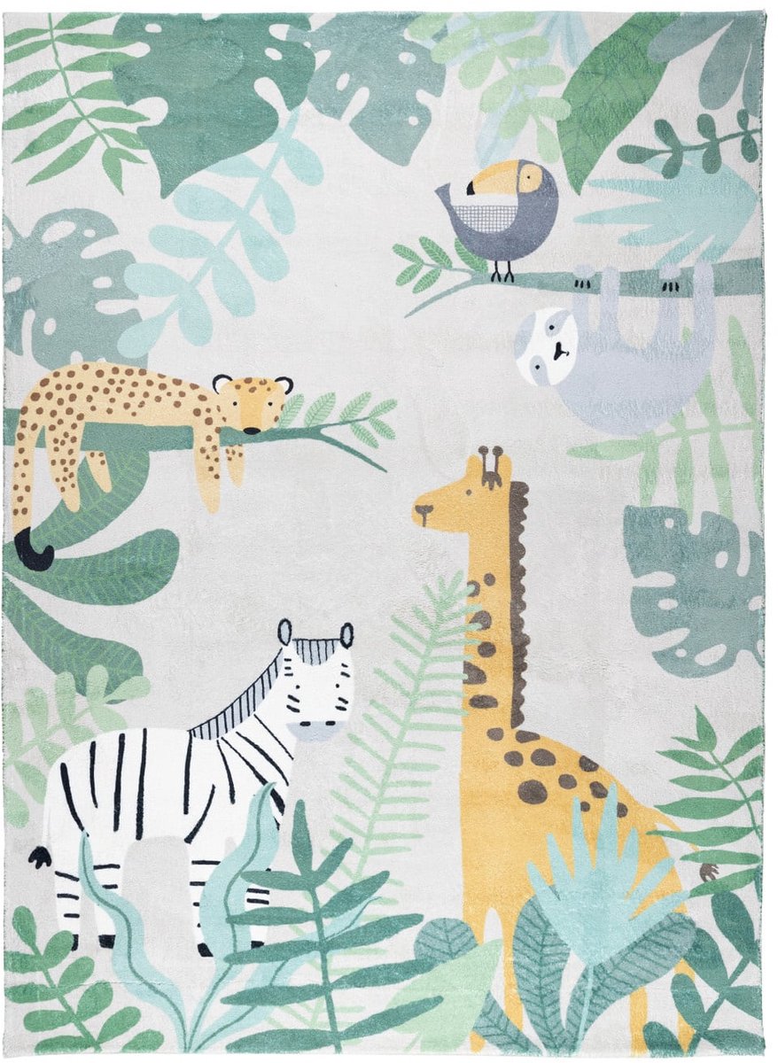 Little Olly Kindervloerkleed - Jungle Giraffe Beige - 160x230cm