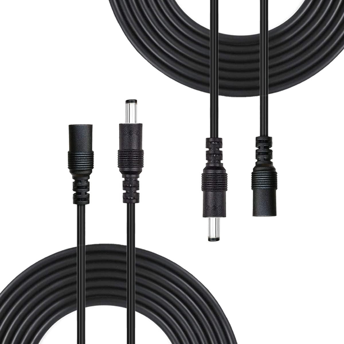 2 stuks 1m/3.28 voet DC voedingsverlengkabel 5.5mm x 2.1mm DC 12V aansluitkabel gelijkstroom 5V verbindingskabel mannelijke naar vrouwelijke connector voor CCTV beveiligingscamera IP-camera