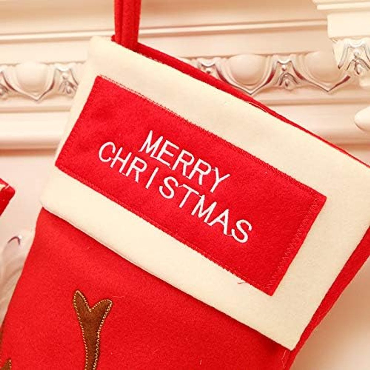 Kerstlaarzen 45 cm vilt kerstkous Perfect voor open haard geschenk.
