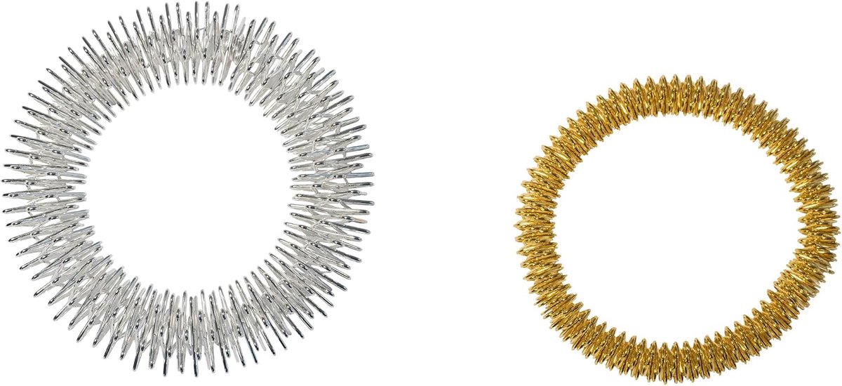 Massageringset voor pols, in goud en zilver, met de hand acupressuurringen, polsring