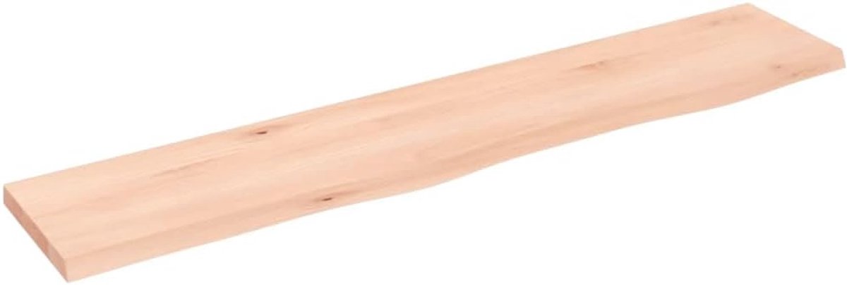 Boekenkast, zwevend, wandrek, kleine planken, wandrek, 100 x 20 x 2 cm, massief hout, eiken, onbehandeld, voor woonkamer, badkamer, keuken, kantoor