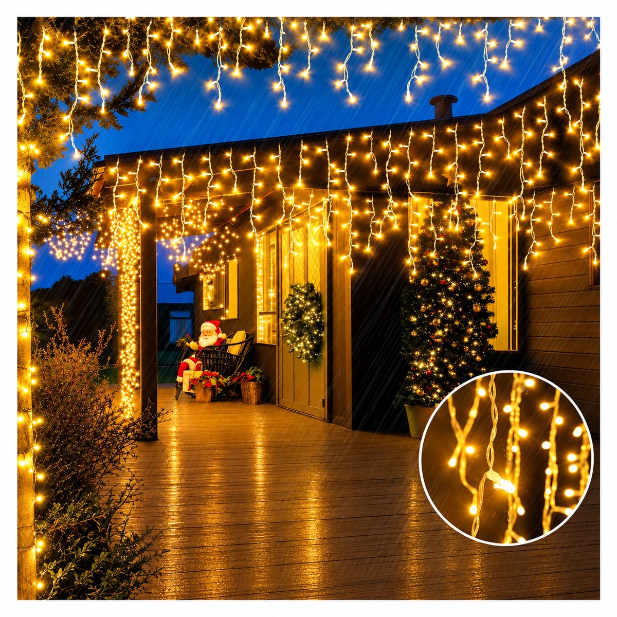 Marqs 20M IJspegel verlichting buiten - IJspegelverlichting - Kerstverlichting buiten - Met timer - Warm wit licht - 8 standen