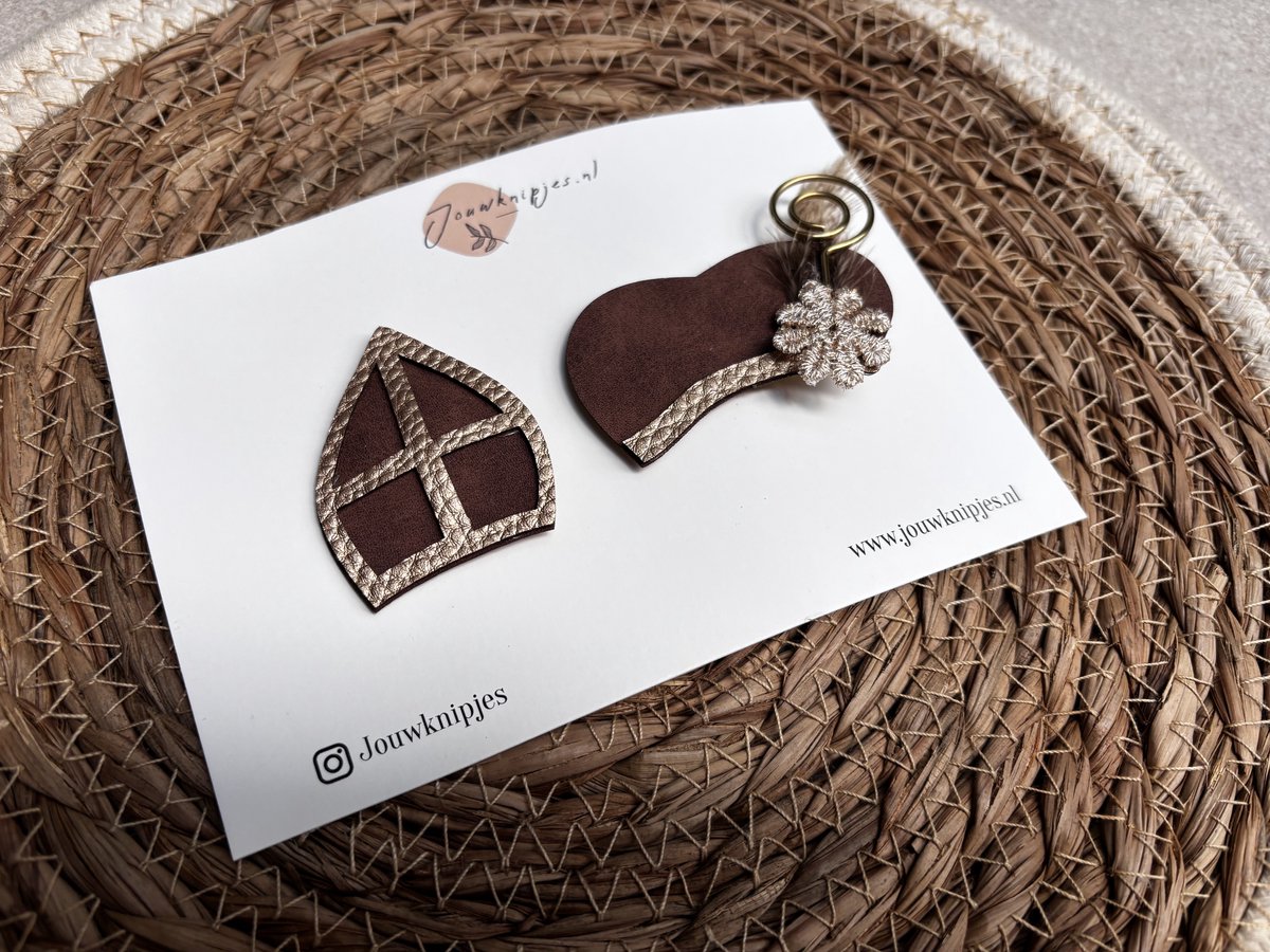 Mijter en Pietenmuts bruin goud haarspeldjes - alligator en antislip - kinderknipjes - Sinterklaas haarspeldjes - schoencadeautjes sinterklaas - Sinterklaas knipjes- Haarspeldjes kinderen