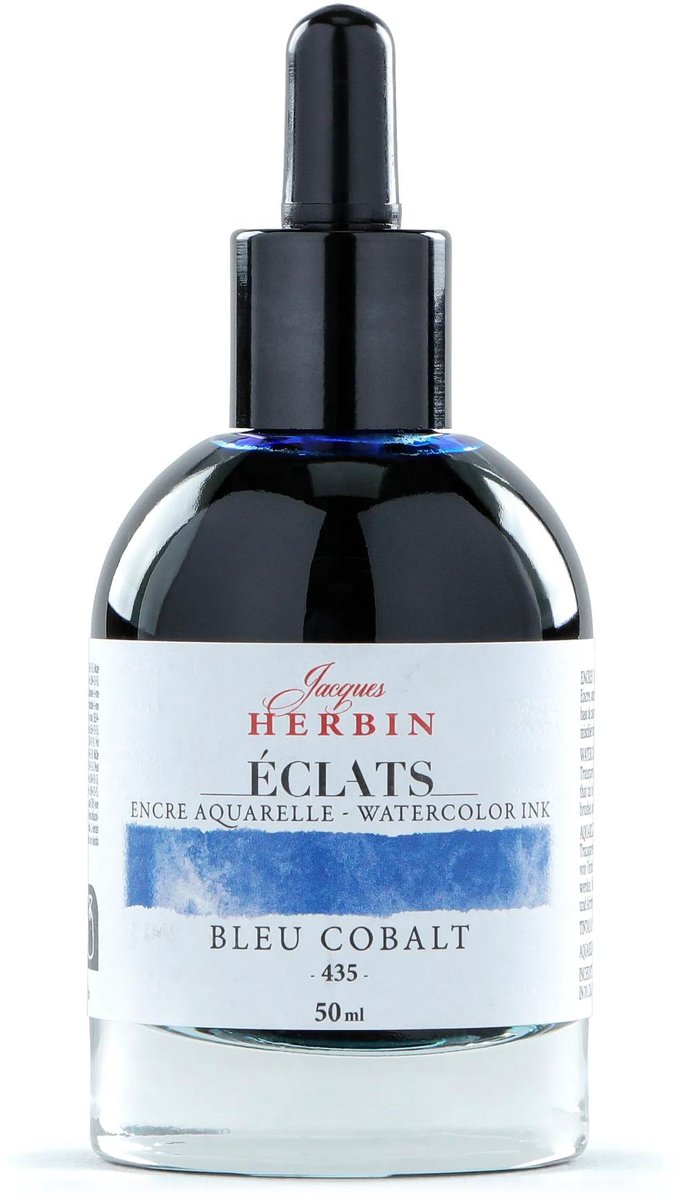 Jacques Herbin Éclats – Aquarel Inkt – Vloeibare Aquarelverf – Kobalt Blauw – 435 – 50 ml