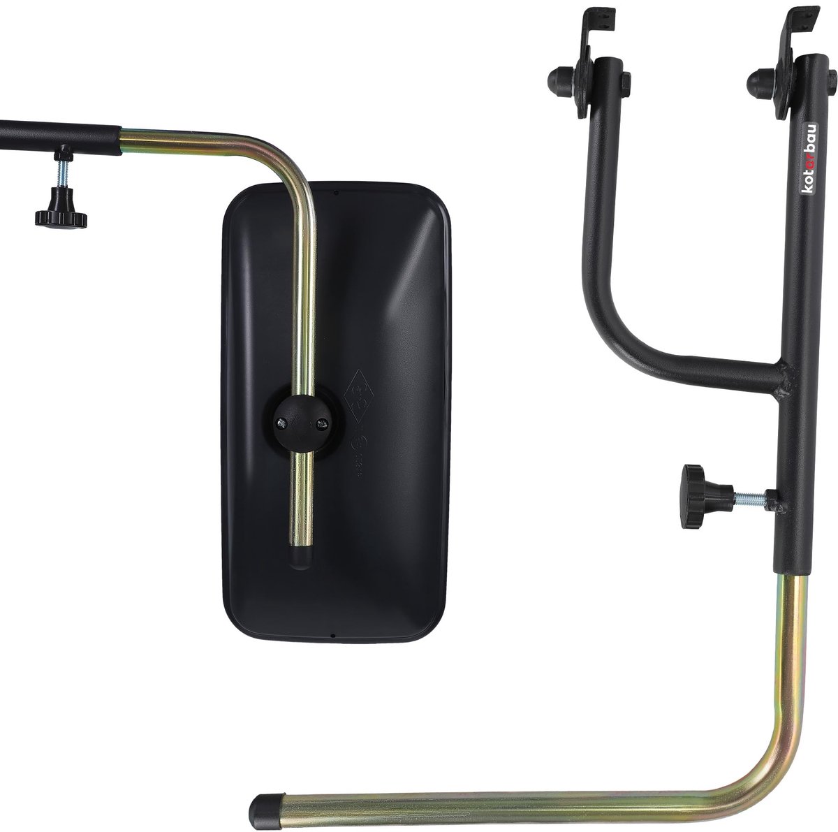 KOTARBAU® Telescopische Spiegelarm voor Trekkerspiegel - Verstelbaar 48-71cm Universele Spiegelhouder Ø18 mm - Spiegelbevestiging voor Linker/Rechter Buitenspiegel van Tractor - Aluminium - Zwart/Goud