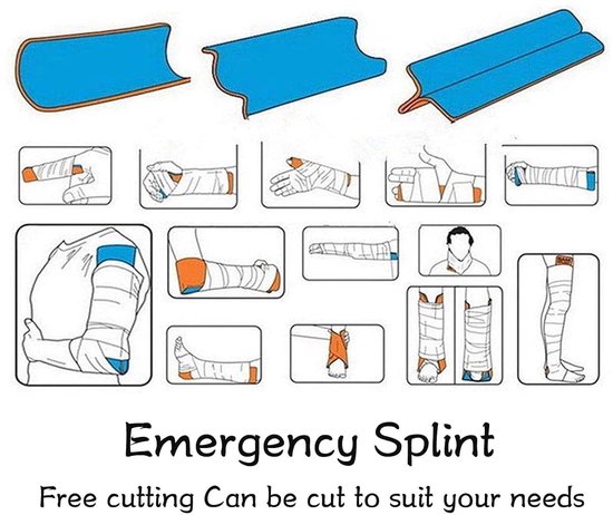 Rolbare aluminium spalk voor honden en mensen - noodspalk voor gebroken botten, fracturen en steun voor arm en been (15 x 92 cm) — afbeelding 4