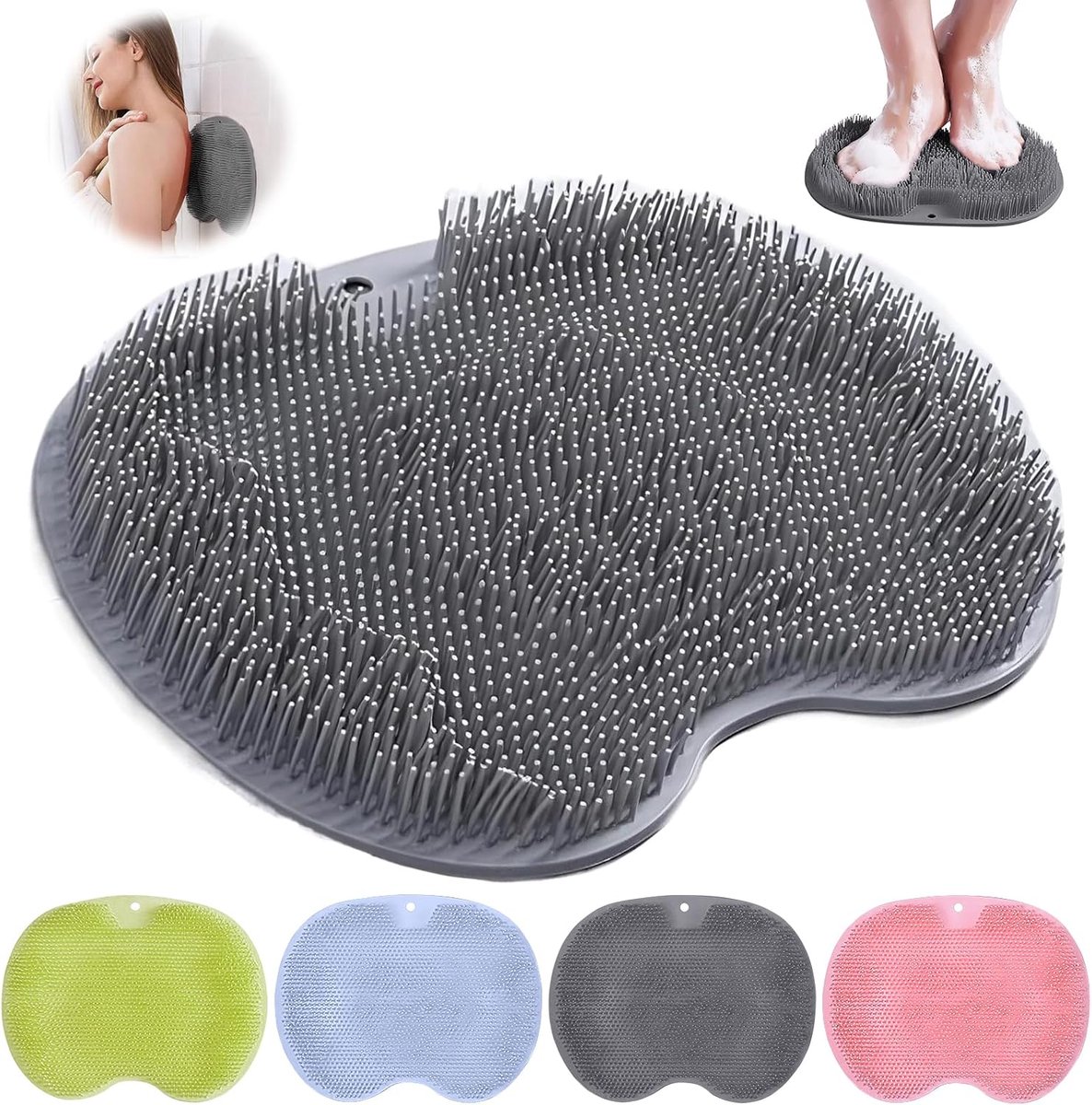 Foot Brush Shower Non-Slip Silicone Massage Pad Wash Massager Shower with Non-Slip Suction Cup Cleans Peeling Foot - ShopVlot