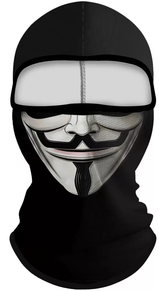 Bivakmuts Anonymous Motor Muts Gezicht Nekwarmer Zwart