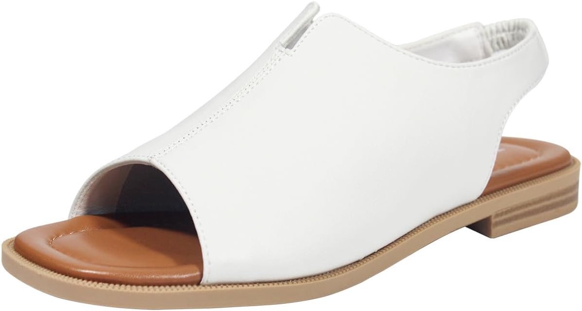 Sandals for Women,Flat Breathable Sandals with Elastic Heel Strap,Open Toe,Comfortable for Home,Holiday and Daily Use - ShopVlot