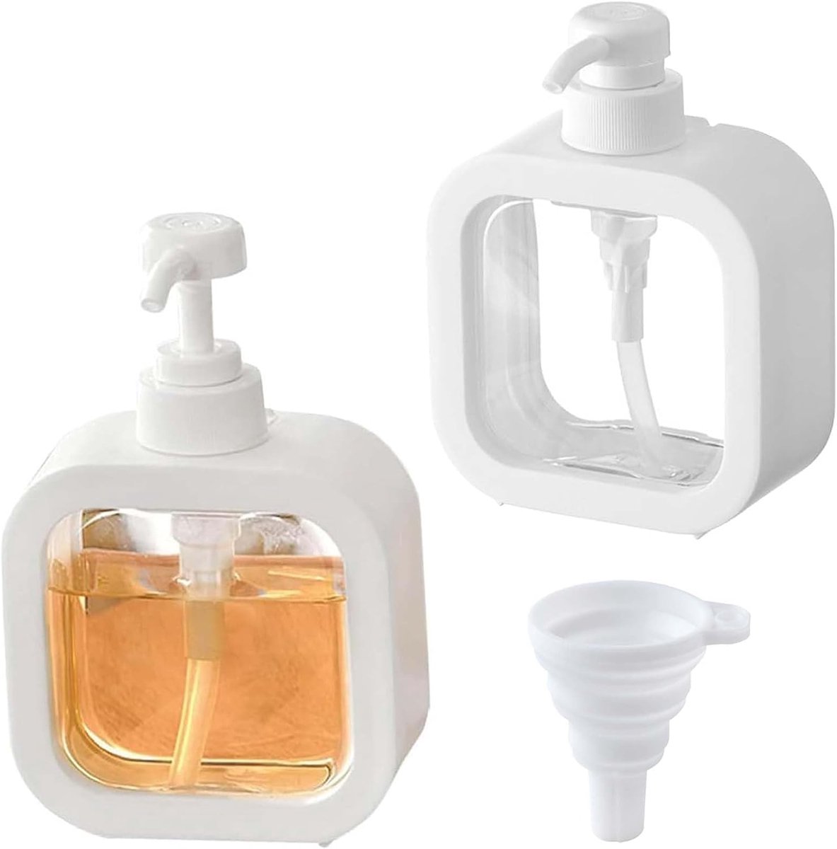 Soap Dispenser, Pack of 2, 300 ml, Clear Soap Dispenser, Plastic Soap Dispenser, Transparent, Reusable Shower Gel - ShopVlot