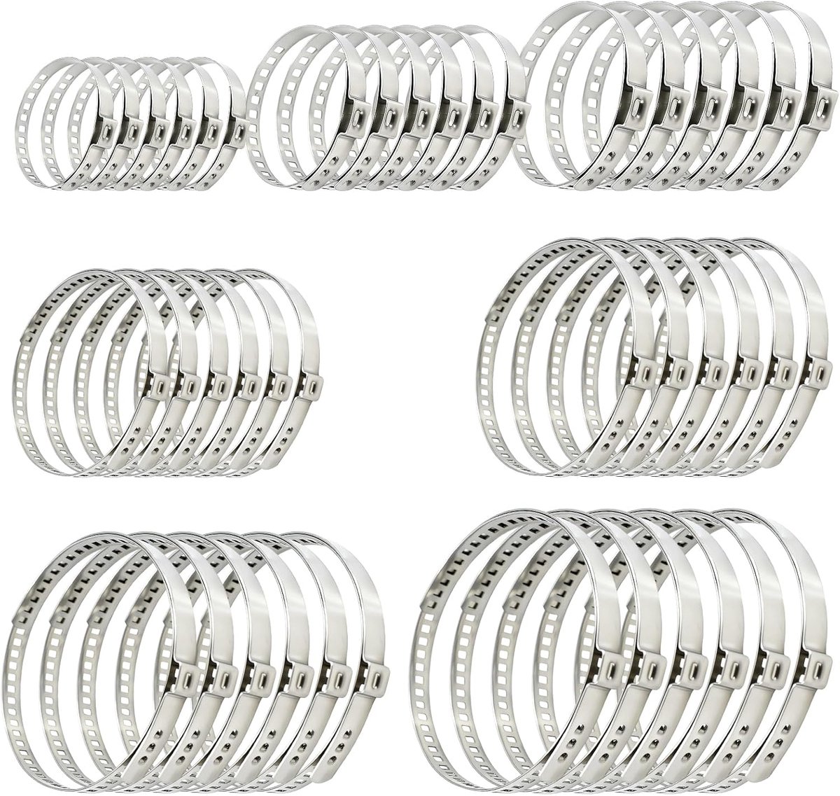 42 Pieces Universal CV Shaft Cuffs, Stainless Steel, CV Hose Clamps, Set of 10-90 mm, 90-150 mm, Hose Clamps, Tools - ShopVlot
