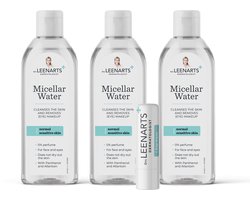 Drs Leenarts Micellair Water – Reinigingswater – Parfum- & Alcoholvrij – 3x 200 ml met 1 lipbalm