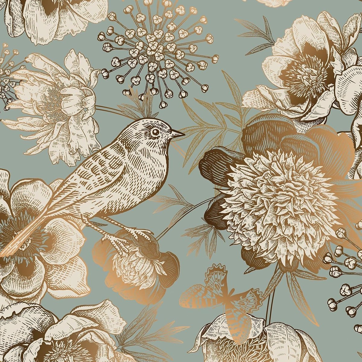 Decotalk 44,5 x 300 cm groen bloemenpatroon zelfklevend behang eenvoudige montage ideaal voor slaapkamer badkamer - ShopVlot