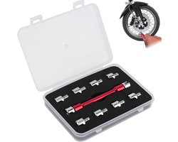 Motorcycle Wrenches, 10-Piece Spoke Wrench Set, Spoke Wrench Heads in Sizes 5-6.8 mm, Suitable for Most Motorcycle Rims - ShopVlot