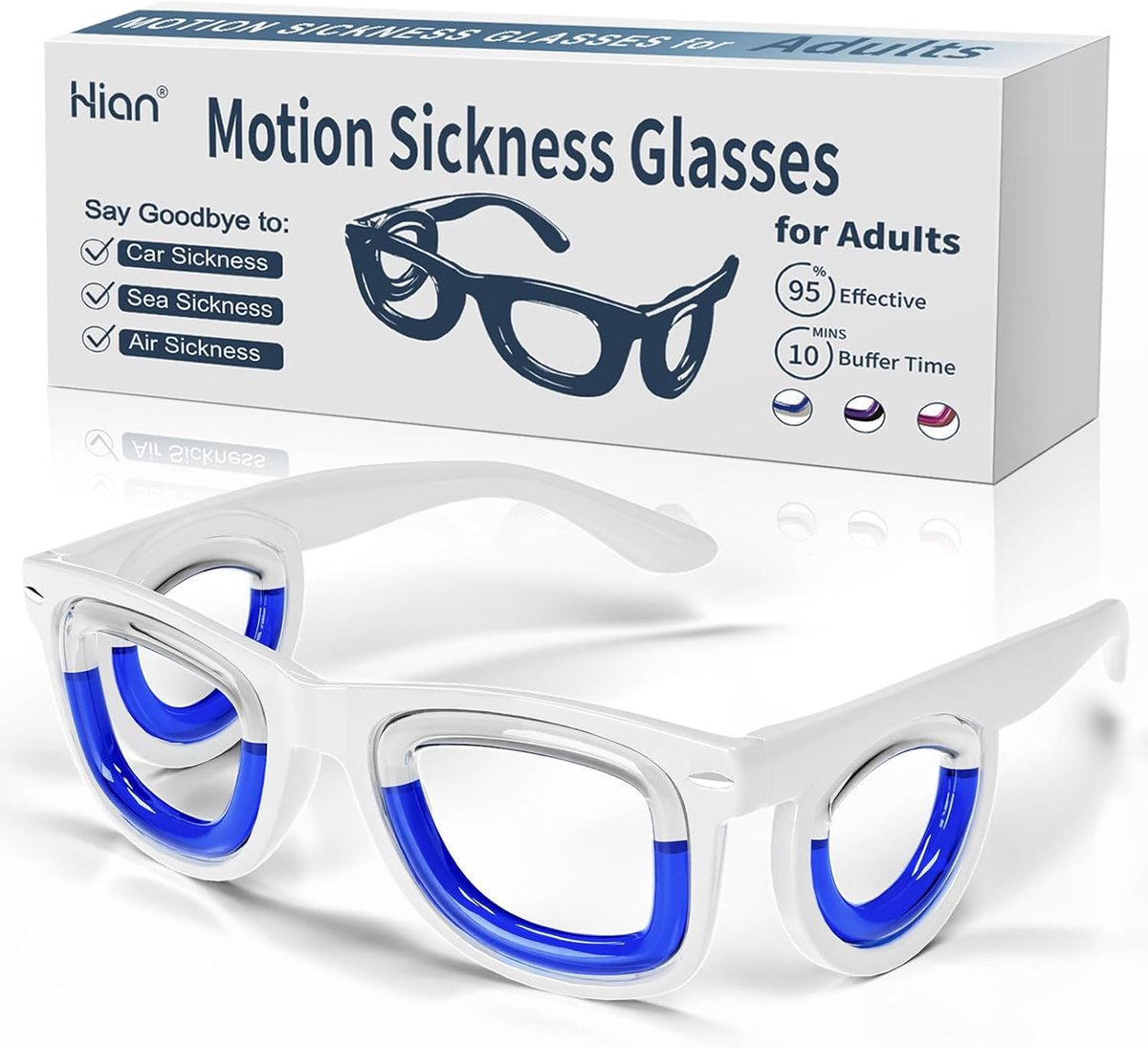 Hion Smart Glasses for Adults against Motion Sickness, Ultra Light, Portable Liquid Glasses for Nausea, Travel and - ShopVlot