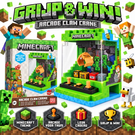 A Ambassador® Minecraft Grijpmachine - Incl. 6 blokken met prijzen - Arcade - Klauwkraan - Coin Pusher - Snoepautomaat - Spelletjes - Games van Ambassador — afbeelding 2
