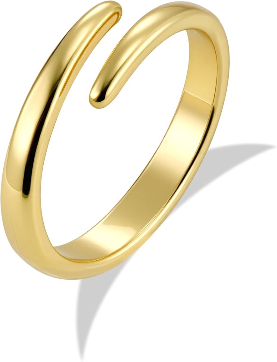 ALEXCRAFT Gold Rings for Men and Women Open Finger Rings Adjustable Thumb Stackable Thin Ring Open Knuckle Ring 6-8 - ShopVlot