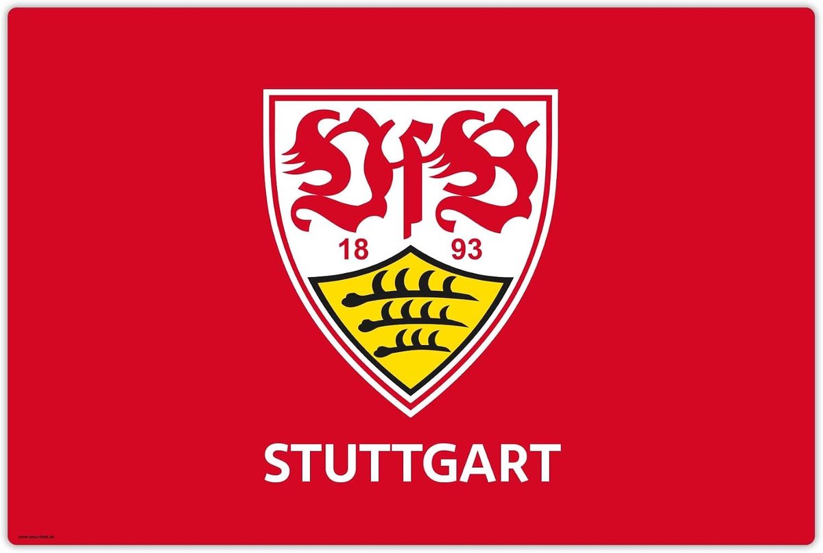 VfB Stuttgart Desk Mat Logo Red Vinyl Desk Mat for Children and Adults 60 x 40 cm Official License Partner - ShopVlot